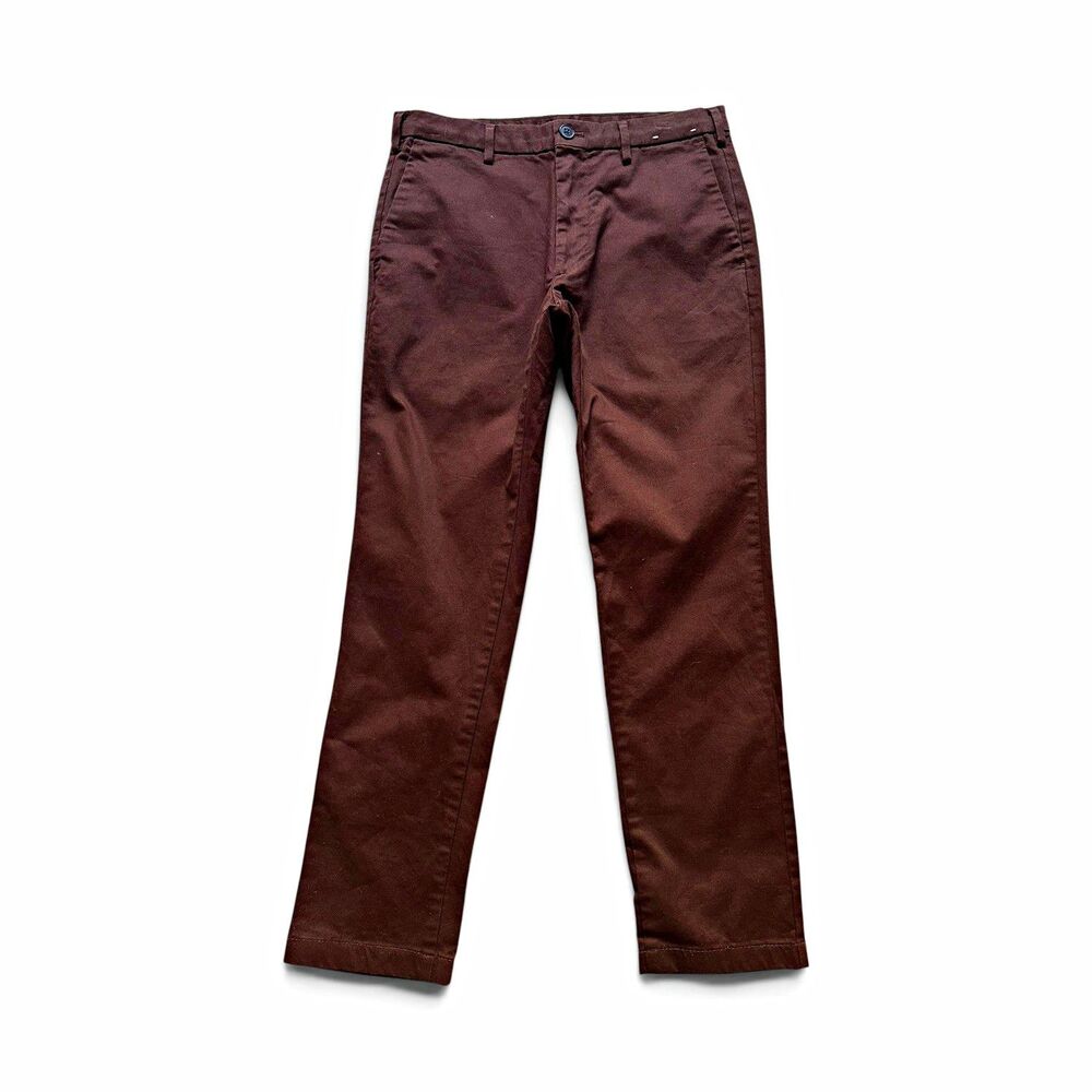 UNIQLO Brown Slim Chino Pants Men’s 30x34 Stretch Cotton Trousers Office Casual